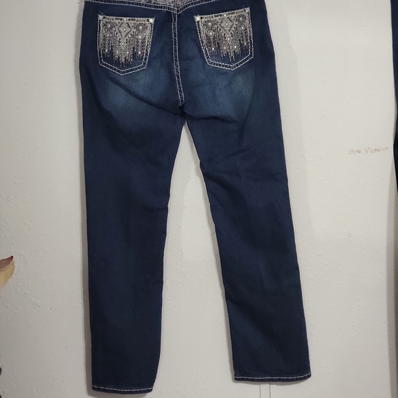 Reba Dark Blue Straight Leg Jeans - Picture 2 of 8